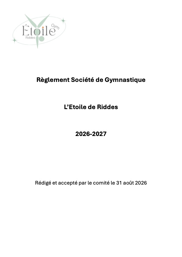 Règlement Saison 2026 2027 page 1
